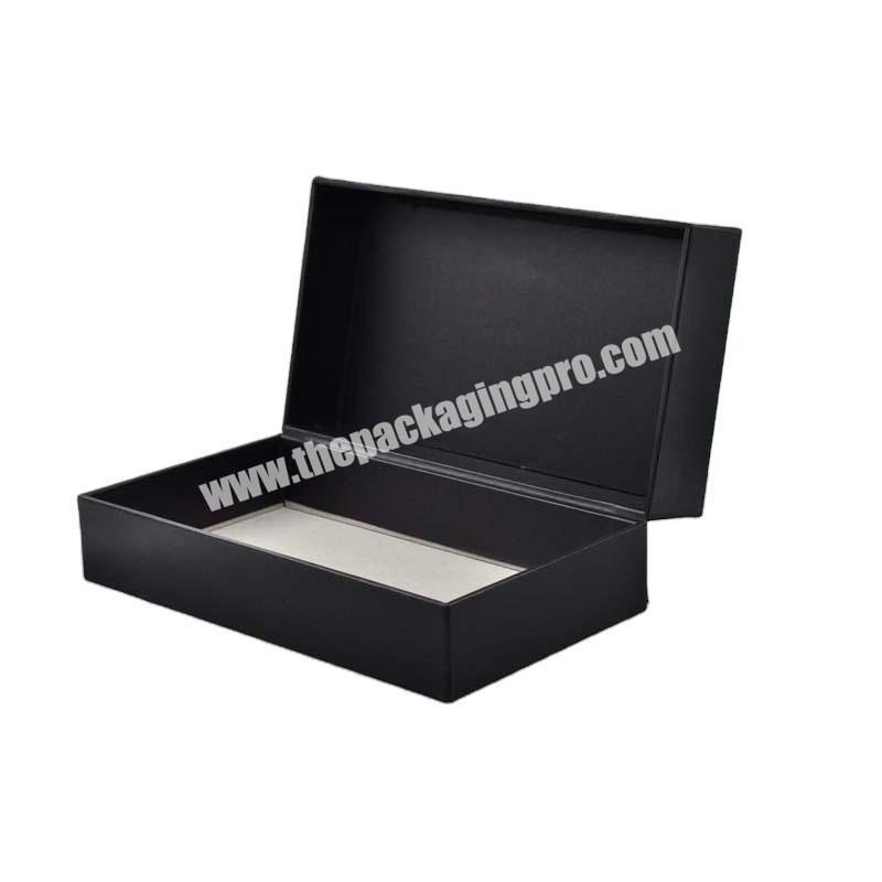 Custom Logo Recycled Cardboard Packaging Black Magnetic Packaging Gift Box For Clothes Clamshell Paper Gift Box