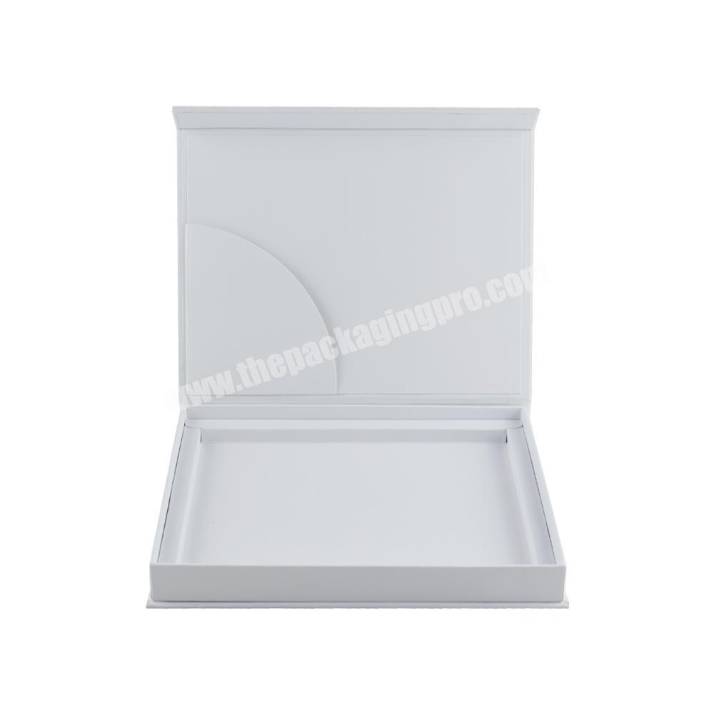 Custom logo rigid cardboard luxury white planner notebook magnetic gift box with foam insert