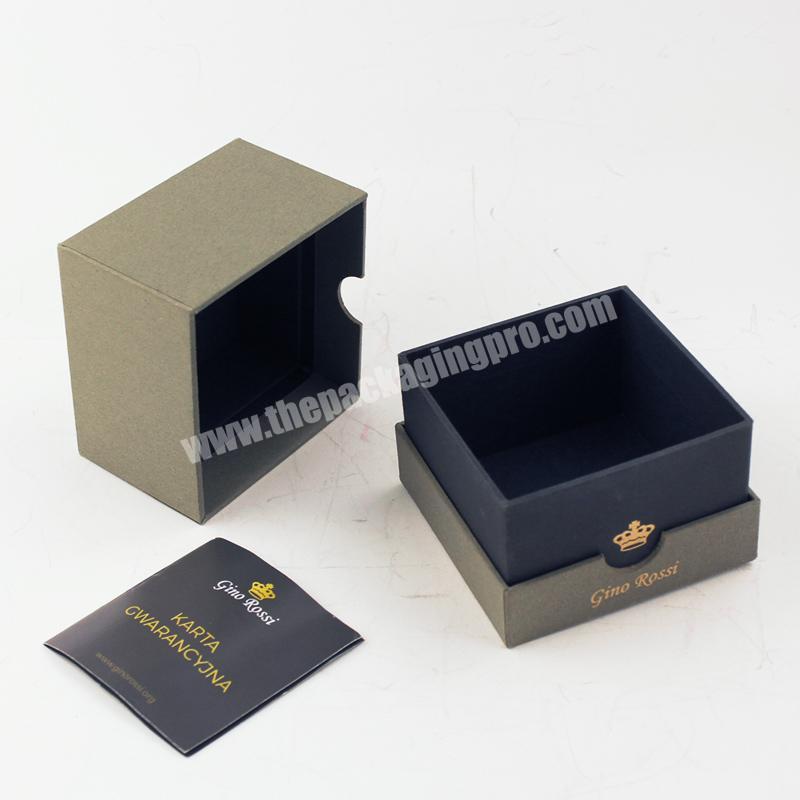 Custom Logo Silver Foil Stamping Rigid Cardboard Luxury Brand Smart Watch Gift Packaging Box Black