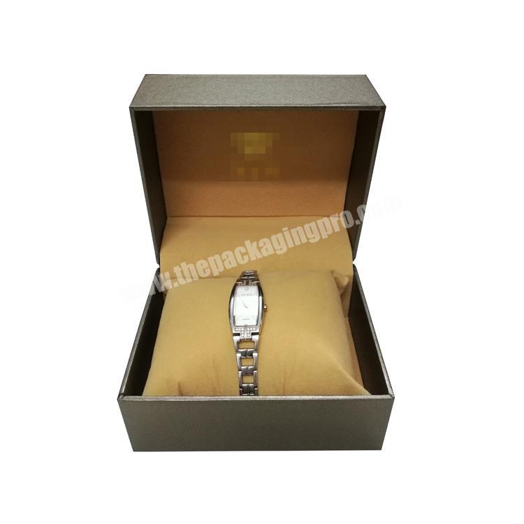 Custom Logo Single Magnetic Premium Luxury Rigid Cardboard Packaging Gift Paper Watch Box With Pillow Insert