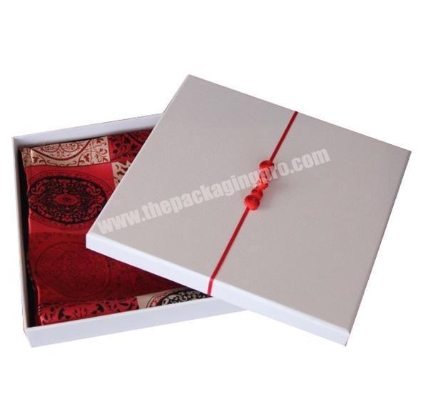Custom logo square luxury rigid paper scarf packaging gift box