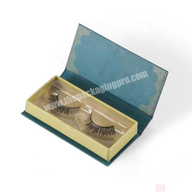 Custom logo square mirror private label glitter eyelashes packaging box with clear PVC window