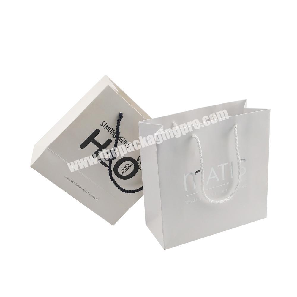 custom logo stamp dimensions white matte lamination paper packaging bags