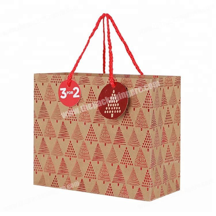 custom logo stamping and offset printing paper gift bag, gift bag printing for clothes