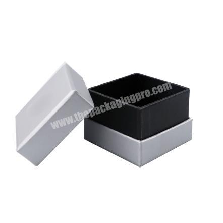custom logo two pieces lid off silver foil small jewelry packaging paperboard box