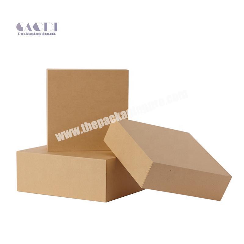 Custom logo Two Pieces Rigid Brown Paper Cardboard Packaging Men Gift Box For Wallets