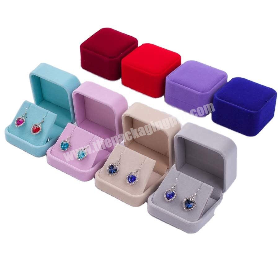 Custom logo wedding velvet gift box jewelry display cabinet earring box