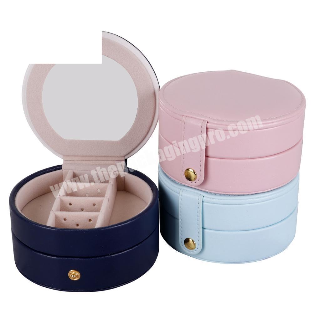 Custom logo white velvet luxury jewelry gift box travel necklace ring leather packaging storage box