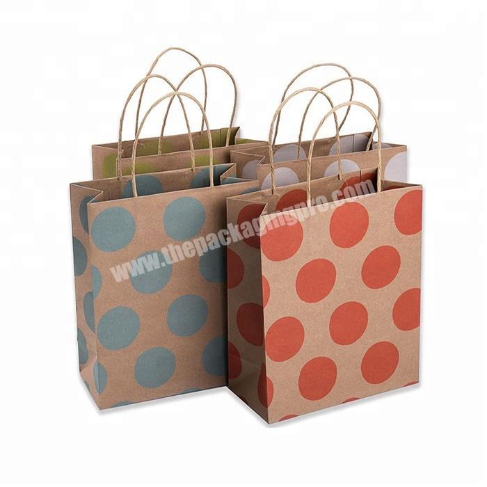 Custom Low MOQ  Nat kraft merchandise bag with paper twisted handles