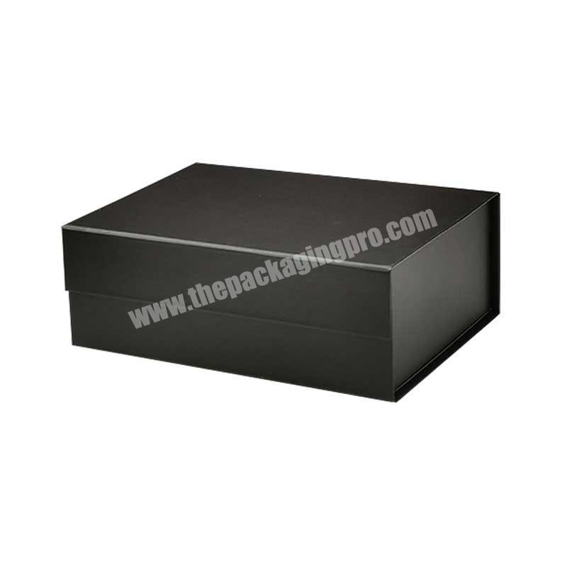 Custom luxury A5 size folding black magnetic gift box no ribbon