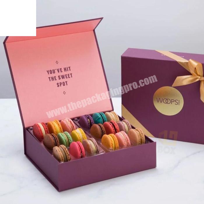 Custom Luxury Biscuit Gift Food Macaron Packaging Sweet Cookie Paper Packaging Macaron Box