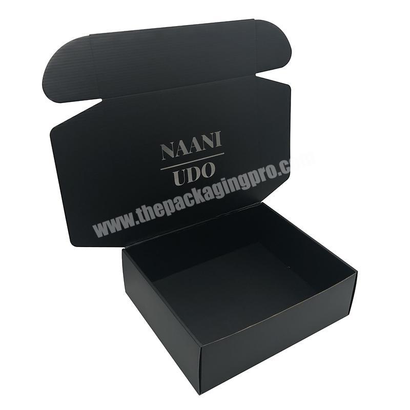 Custom luxury black cardboard clothes garment clothing gift packaging box Paper Mailer Box Carton Packing E Flute Corrugated Box