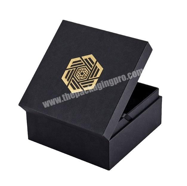 Custom luxury black cardboard jewelry packaging boxes with logo
