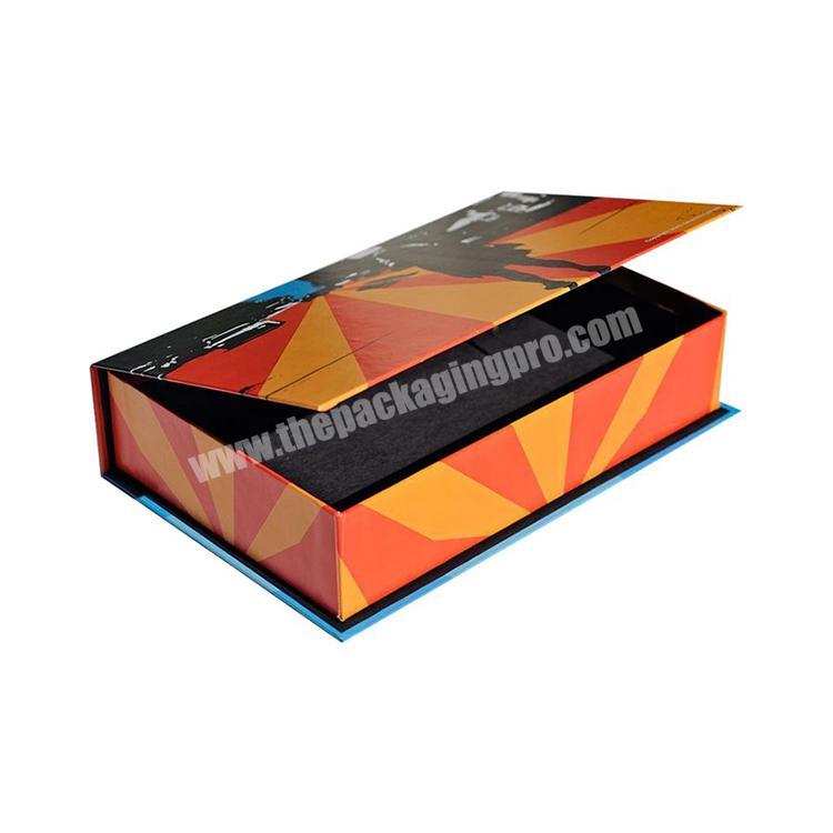 Custom luxury black cardboard retail magnetic closure gift box