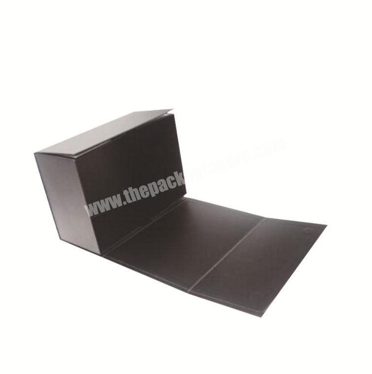 Custom luxury black cosmetic folding paper packaging boxes with magnet closure