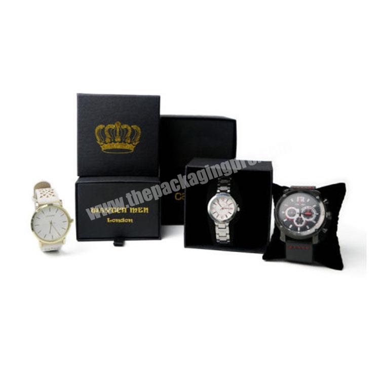 custom luxury black drawer packaging paper box watch