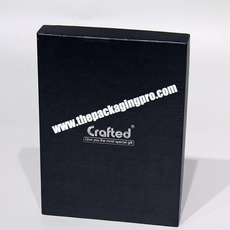 Custom Luxury Black  jewelry Packaging Box Design T-Shirt Clothing Packaging Cardboard Boxes With Silver Gold Hot Stamping