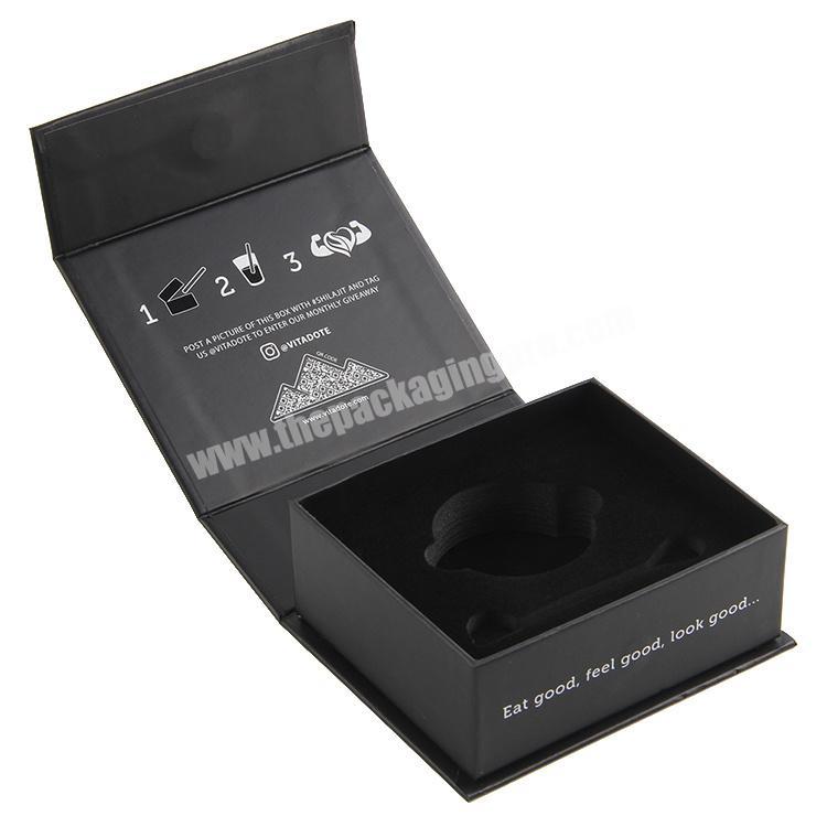 Custom Luxury Black Magnetic Paper Gift Box with Foam Velvet Insert