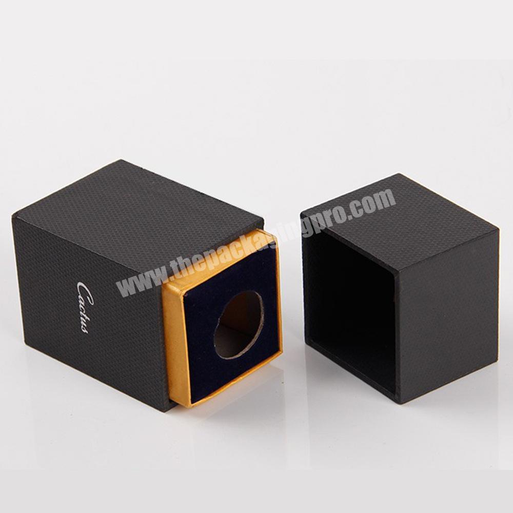 custom luxury black paper packaging lip balm cosmetic box