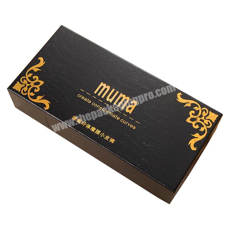 Custom luxury black rigid cardboard lift box hot stamping gold foil cosmetic packaging box inside pink perfume care set gift box