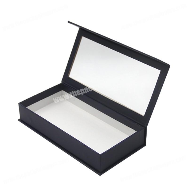 Custom luxury book shape magnetic closure foldable window gift box