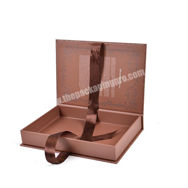 Custom luxury book shaped cardboard paper gift box packaging for chocolate coffee