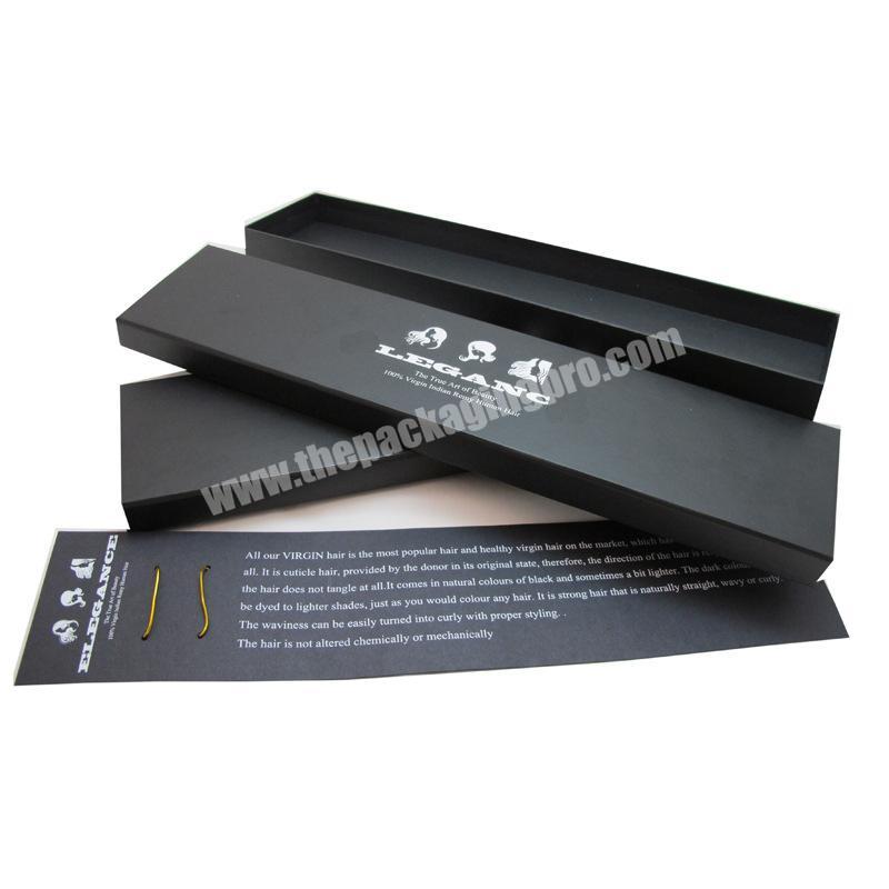 Custom luxury bundle hair extension cardboard packaging box with nice card