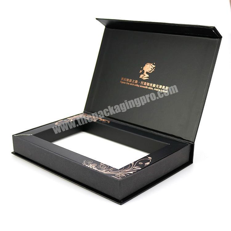Custom Luxury Cardboard Box Design Logo Packaging Black Magnetic Folding Gift Box