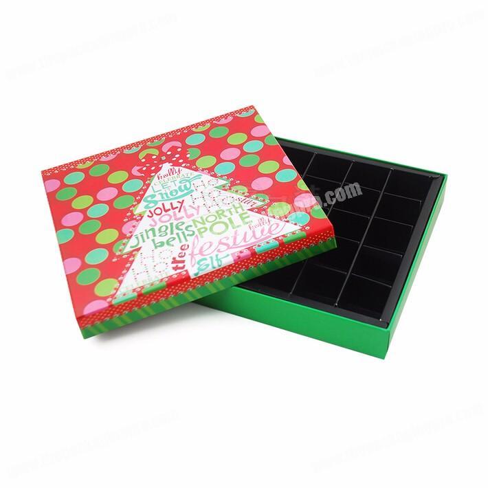 Custom luxury cardboard card tray insert lid off chocolate gift box packaging