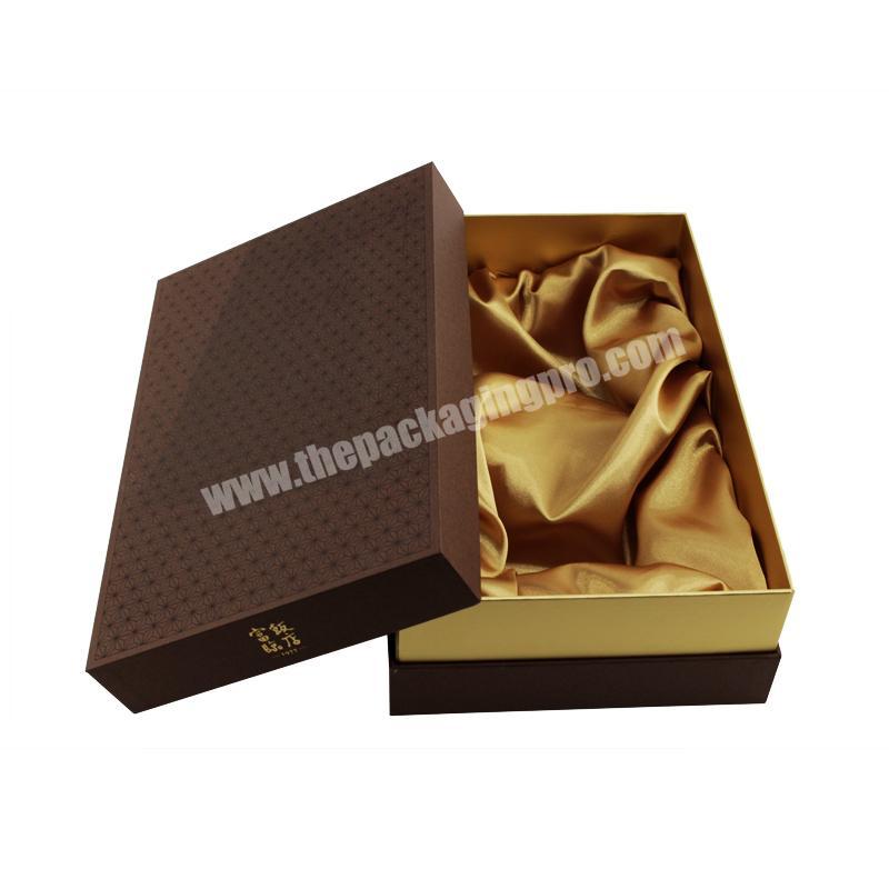 Custom Luxury Cardboard lid and bottom Gift Box hair Packaging with Silk cloth Inner Tray