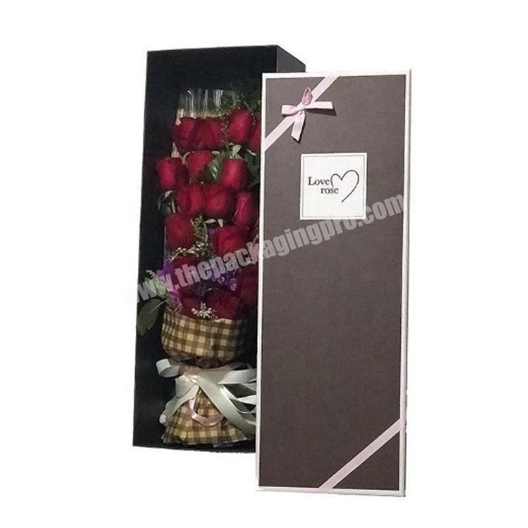 Custom Luxury Cardboard Paper Packaging Preserved Rose Bouquet Flower Gift Box