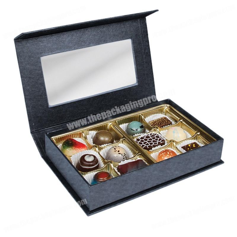 Custom luxury christmas chocolate gift box packaging book shaped lid off box