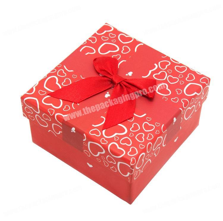 Custom luxury colorful  lid and base birthday present gift  box packaging with ribbon