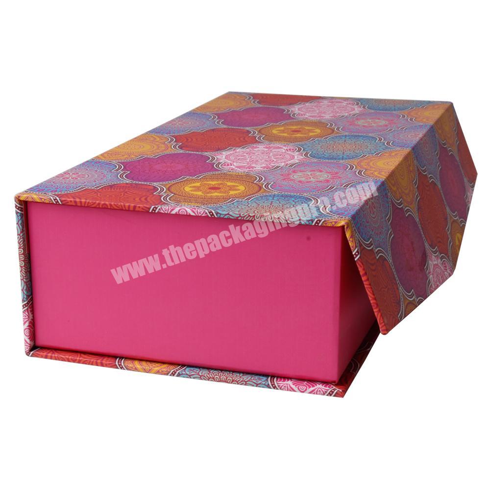 Custom Luxury Colorful Printed magnetic clamshell makeup gift box