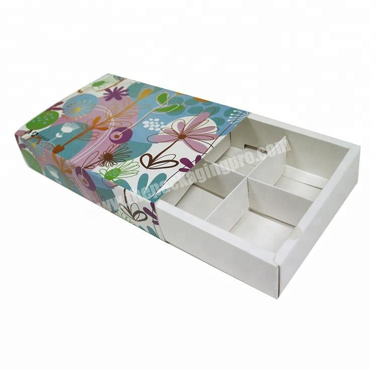Custom Luxury Colorful Printed paper drawer box with partitions