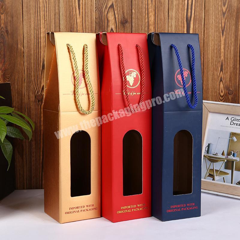 Custom Luxury Corrugated Cardboard 2 packing Gift Wine Boxes Two Beer Bottle Box Wine Bag Packaging