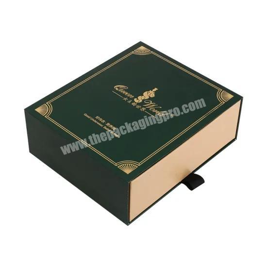 Custom Luxury Drawer Cardboard Gift Packaging Paper Box With Gold Hot Foil