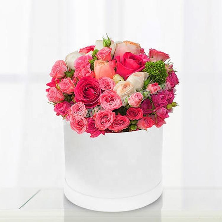 Custom  luxury empty paper gift rose round flower box