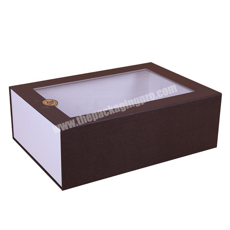 custom luxury foldable magnetic box with PVC window