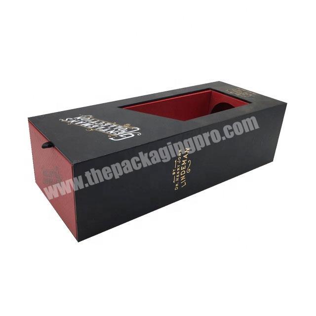 Custom Luxury Gift Cardboard Paper Packaging Boxes Bottle Wine Box With Window