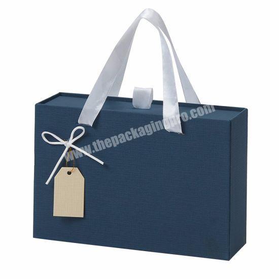 Custom Luxury Gift Wedding Packaging Paper Box With Ribbon Handle