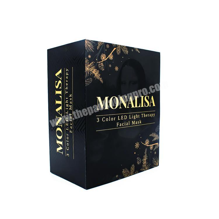 Custom luxury gold stamping book shape paper packaging box with magnetic closure