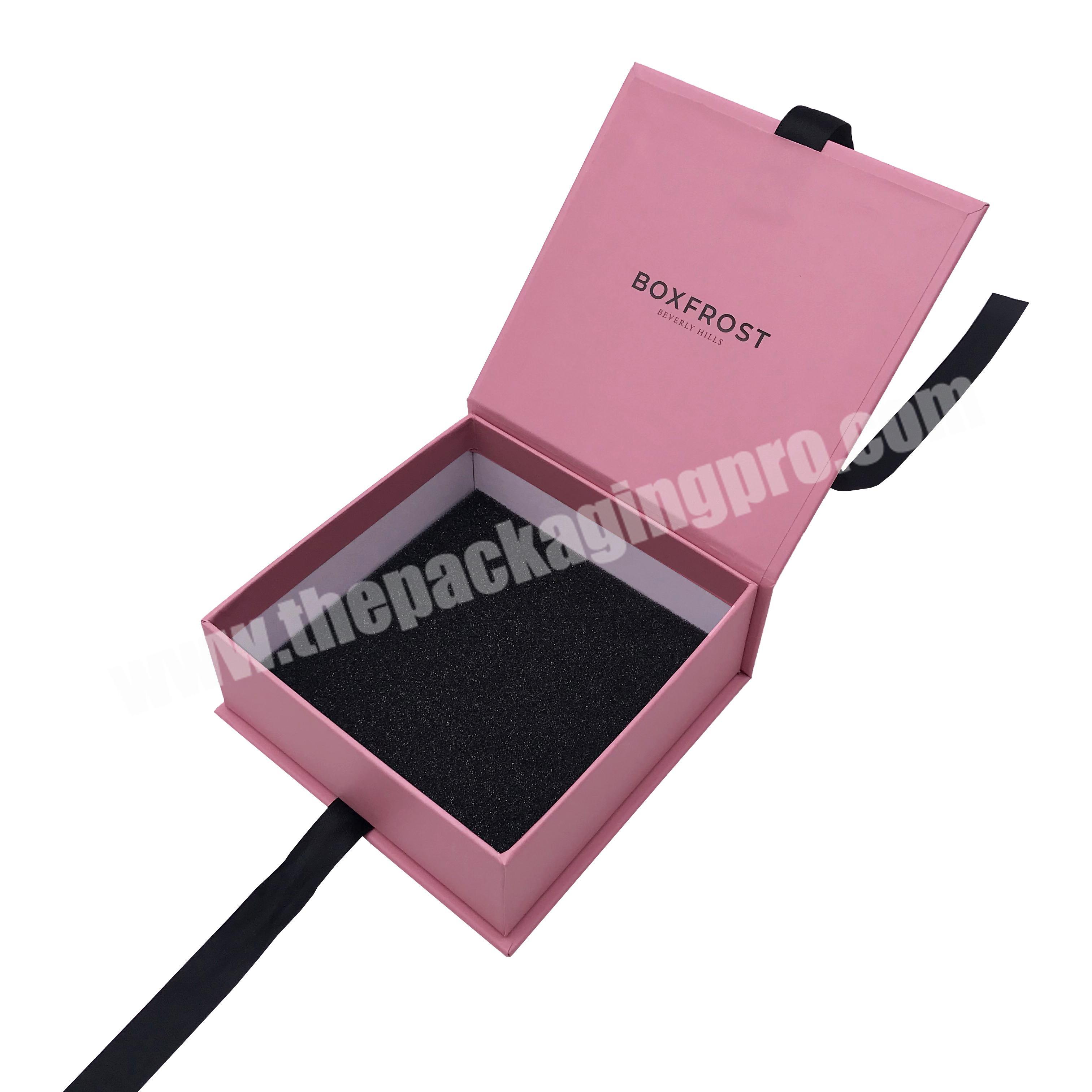 custom luxury  high quality pink  white gift box  magnetic box  jewelry packaging supplier