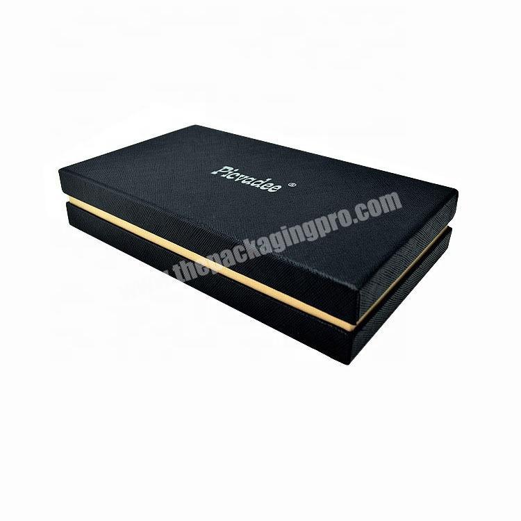 Custom luxury High Quality Printed black Cardboard Boxes for Packaging Wallet Gift Box with foil logo