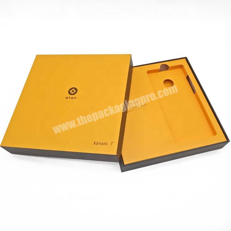 Custom luxury lid and base cardboard mobile cell phone packaging boxes with foam insert and custom LOGO