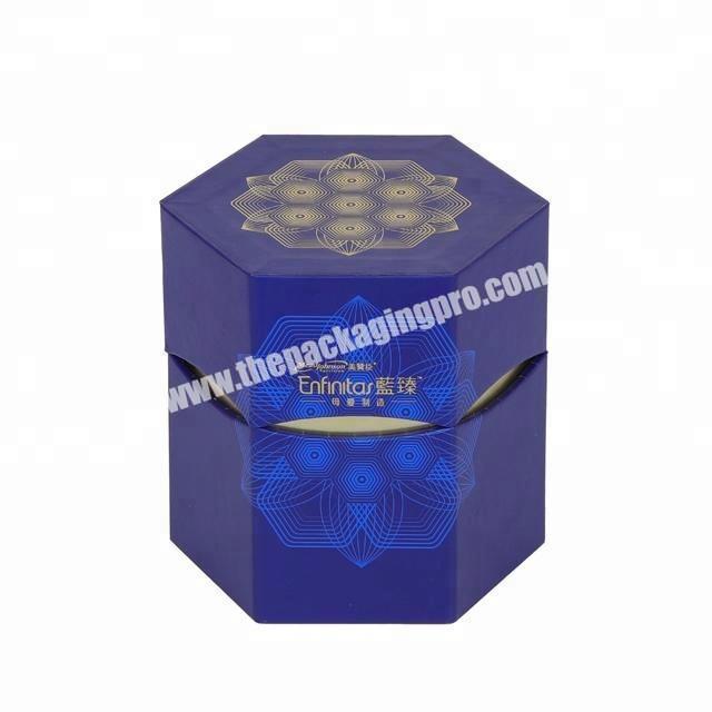 custom luxury lid and base hexagon packaging paper box