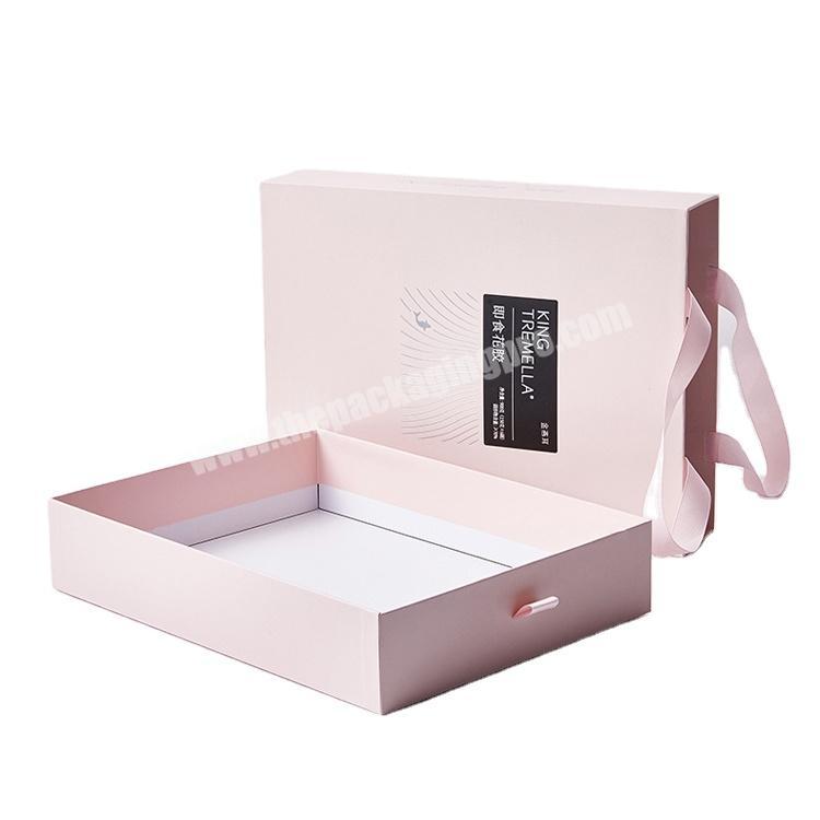 Custom Luxury Logo Printed Gift Coated Paper Pink Box Bag