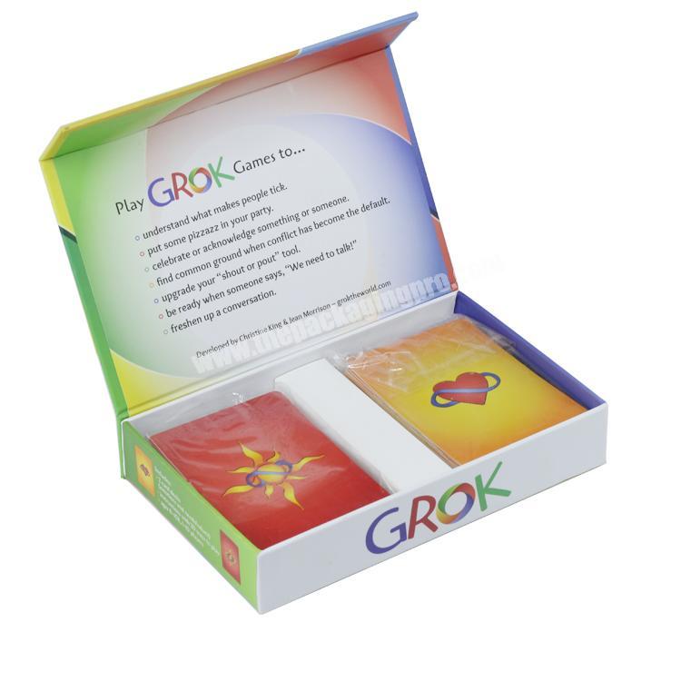 Custom luxury magnetic paper box packing for grok poker play cards