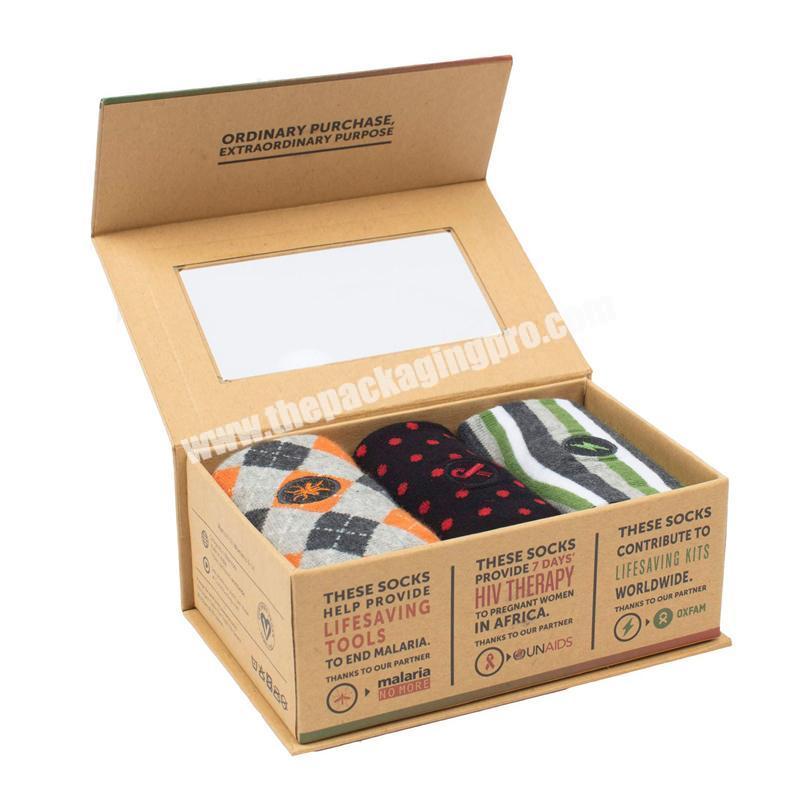Custom Luxury Magnetic Socks Packaging Happy Socks Gift Box Packaging Box