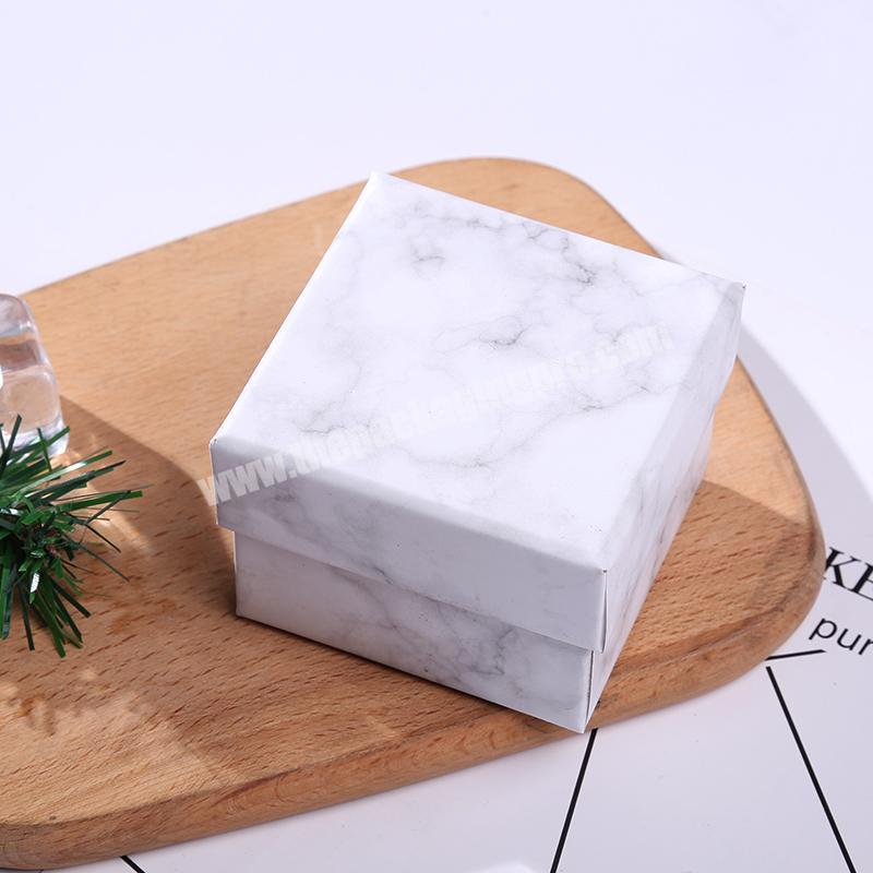 Custom luxury marble square cardboard paper jewelry flower clothing gift packaging box